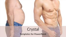  Presentation with loss - Beautiful PPT theme featuring obesity surgery - overweight man backdrop and a lemonade colored foreground