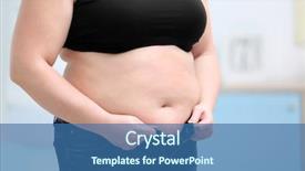  Presentation with weight loss - Presentation consisting of obesity surgery - stout adult woman trying background and a ocean colored foreground