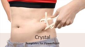  Presentation with measuring - Beautiful slide deck featuring obesity surgery - woman with measuring caliper backdrop and a lemonade colored foreground