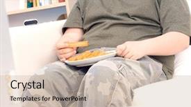  Presentation with obesity - Amazing slide deck having obesity teenagers - boy eating carrot sticks backdrop and a soft green colored foreground