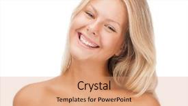  Presentation with teenage girl - PPT theme enhanced with obesity teenagers - bright closeup portrait picture background and a  colored foreground