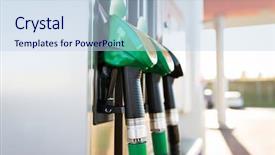  Presentation with fuel tank - Audience pleasing presentation theme consisting of object fuel oil tank backdrop and a sky blue colored foreground