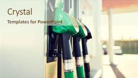  Presentation with fuel tank - Colorful PPT theme enhanced with motor pump - object fuel oil tank backdrop and a cream colored foreground