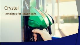  Presentation with fuel tank - Beautiful presentation theme featuring object fuel oil tank backdrop and a cream colored foreground