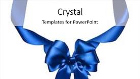  Presentation with blue ribbon symbol - Slides featuring object on white as frame background and a white colored foreground