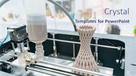  Presentation with industrial revolution - Presentation theme featuring object-printed-3d-printer-close background and a sky blue colored foreground