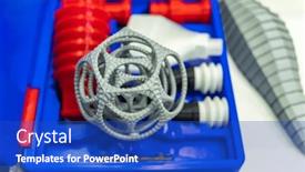  Presentation with industrial revolution - PPT theme featuring object-printed-3d-printer-close background and a cobalt blue colored foreground