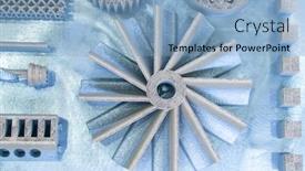  Presentation with metal - Beautiful slide deck featuring object-printed-on-metal-3d backdrop and a light blue colored foreground