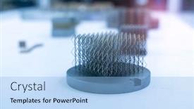  Presentation with metal - PPT theme enhanced with object-printed-on-metal-3d background and a light blue colored foreground