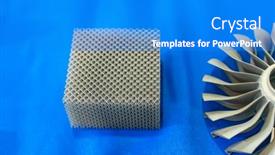  Presentation with metal - Presentation design having object-printed-on-metal-3d background and a cobalt blue colored foreground