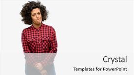  Presentation with arab - Colorful presentation design enhanced with objections successes - beautiful arab woman doubt expression backdrop and a  colored foreground