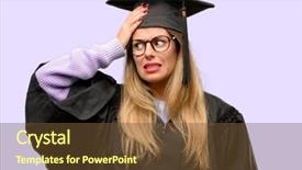  Presentation with university student internship - Beautiful PPT layouts featuring objections successes - young woman university graduate student backdrop and a  colored foreground