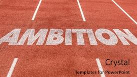  Presentation with objective - Presentation theme with objective tracking - ambition written on running track background and a  colored foreground