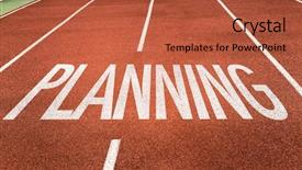  Presentation with objective - Theme consisting of objective tracking - planning written on running track background and a red colored foreground