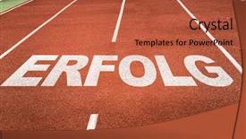  Presentation with german - Slide set consisting of objective tracking - success in german written background and a red colored foreground