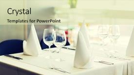  Presentation with napkins - Amazing PPT layouts having objects dinnerware and holidays concept backdrop and a  colored foreground