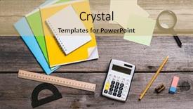  Presentation with education supplies - Audience pleasing slides consisting of objects for education school supplies backdrop and a coral colored foreground