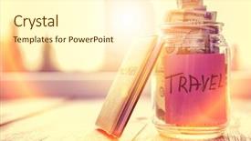  Presentation with travel - Audience pleasing PPT theme consisting of objects for travel isolated backdrop and a cream colored foreground