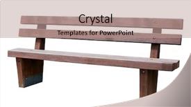  Presentation with brown - PPT theme enhanced with objects wooden planks - brown park bench isolated background and a  colored foreground