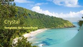  Presentation with scene - Audience pleasing slide set consisting of oblivion waters hideaway scene backdrop and a tawny brown colored foreground