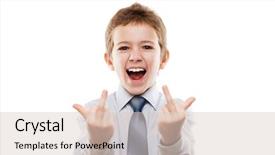  Presentation with child boy hold basket - Cool new slides with obscene sign for negative attitude backdrop and a lemonade colored foreground