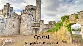  Presentation with ireland - PPT theme consisting of observarory in cork ireland background and a coral colored foreground