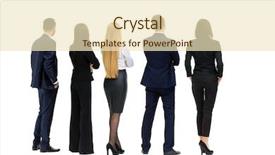  Presentation with team group - Theme enhanced with observation - back view of a group background and a soft green colored foreground