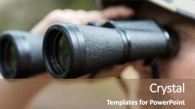  Presentation with binocular - PPT layouts consisting of observation - hunting war army and people background and a tawny brown colored foreground