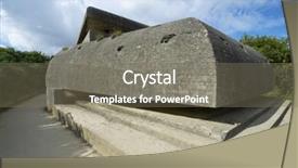  Presentation with battery - Audience pleasing presentation theme consisting of observation bunker battery of longues sur mer normandy france backdrop and a gray colored foreground