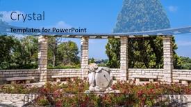  Presentation with mediterranean - Presentation theme consisting of observation-deck-overlooking-the-mediterranean background and a teal colored foreground