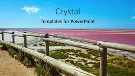  Presentation with water production - Beautiful presentation design featuring observation-deck-the-mediterranean-coast backdrop and a cyan colored foreground