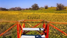  Presentation with sun desert - Amazing presentation design having observation-deck-with-red-railings backdrop and a gold colored foreground