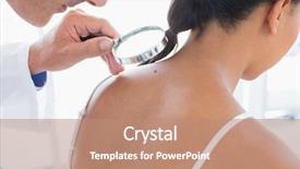  Presentation with examination - Amazing presentation theme having observation medical observation - doctor visiting patient in hospital backdrop and a coral colored foreground