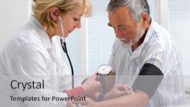  Presentation with measuring blood pressure in haitian - Colorful slide deck enhanced with observation medicine - doctor measuring blood pressure backdrop and a light gray colored foreground