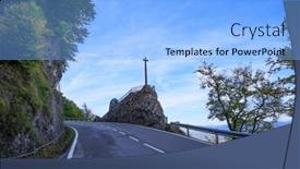  Presentation with beautiful green - Slide set consisting of observation-point-on-the-highway background and a light blue colored foreground