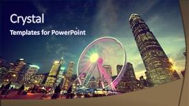  Presentation with spinning wheel - Theme having observation wheel hong kong background and a navy blue colored foreground