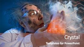  Presentation with chemist - PPT theme consisting of obsession - crazy chemist with dirty face background and a violet colored foreground