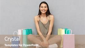  Presentation with full length portrait two men women brown sweater - PPT theme having obsession - full length portrait background and a coral colored foreground