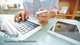  Presentation with holding hands - Presentation theme having obsession - hands of young man holding background and a sky blue colored foreground