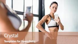  Presentation with mirror - Slide deck consisting of obsession - portrait of proud muscular woman background and a coral colored foreground