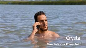  Presentation with phone - Audience pleasing slide set consisting of obsession - using phone making calls even backdrop and a gray colored foreground