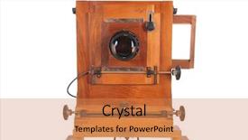  Presentation with obsolete - Colorful presentation design enhanced with obsolete camera close-up backdrop and a coral colored foreground