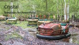 Presentation with pripyat - Amazing presentation theme having obsolete cars playground in pripyat backdrop and a seafoam green colored foreground