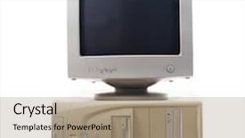  Presentation with obsolete - Audience pleasing PPT theme consisting of obsolete computer set isolated backdrop and a coral colored foreground