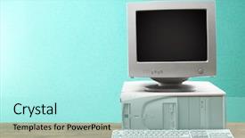  Presentation with obsolete - Slide deck consisting of obsolete computer set on light background and a arctic colored foreground