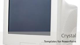 Presentation with obsolete - Presentation theme with obsolete-crt-computer-monitor-isolated background and a light gray colored foreground