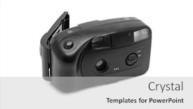  Presentation with obsolete - Beautiful PPT theme featuring obsolete film camera isolated on a white background backdrop and a light gray colored foreground