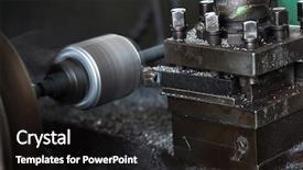  Presentation with obsolete - Slide set consisting of obsolete industry machine working in factory background and a black colored foreground