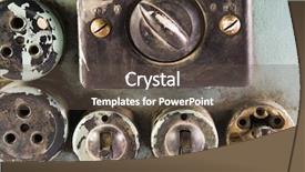  Presentation with obsolete - Colorful slide deck enhanced with obsolete light-switches and sockets backdrop and a  colored foreground