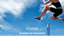  Presentation with show - Cool new presentation theme with obstacle course - cropped image of woman practicing backdrop and a teal colored foreground